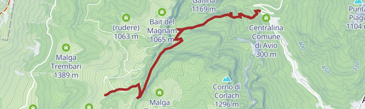 Route map: Hike to Rifugio Monte Baldo